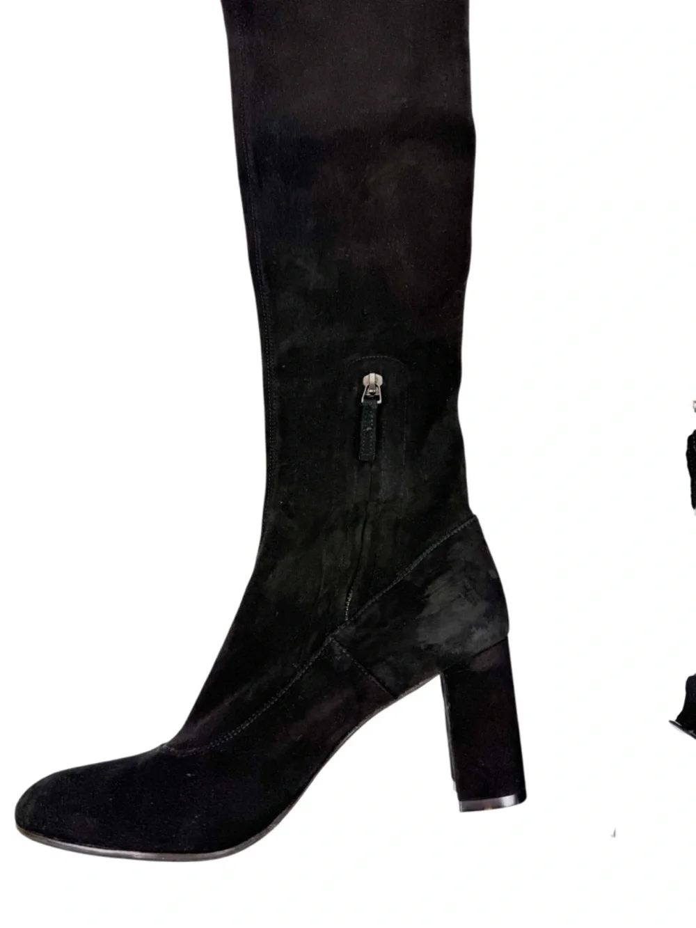 Barneys New York Black Suede Stretch Over the Knee Thigh High Boots Size 39